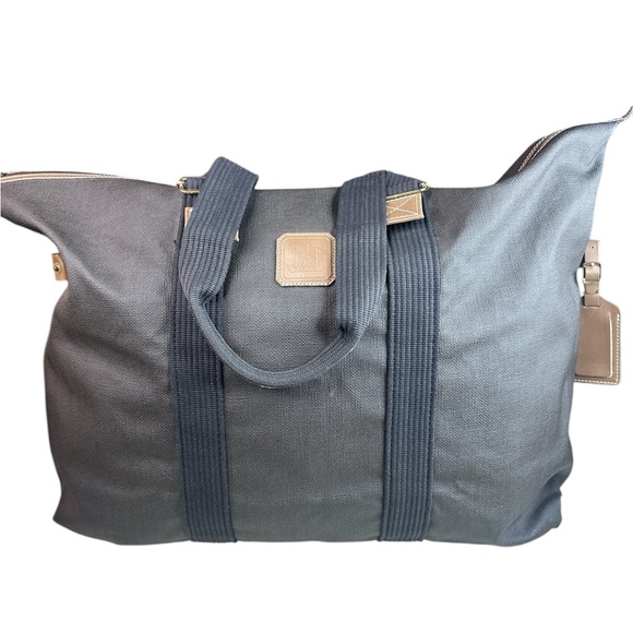 Canvas Tote Bag With Leather Handles Dunhill Logo Nylon Canvas